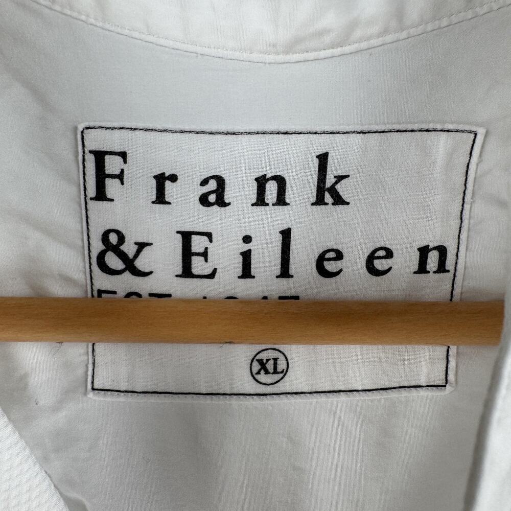 Frank & Eileen Shirt Womens XL White Victoria Bib Front Tunic Button Up Italy - Picture 3 of 8